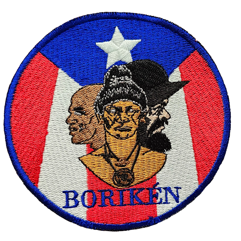 “Tres Raíces” Puerto Rico Heritage Patch — Embroidered (4" or 8")