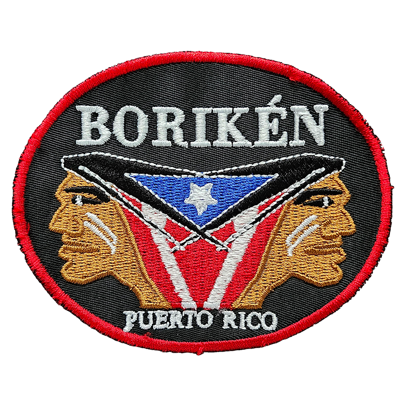 “Doble Taíno Varón” Puerto Rico Embroidered Patch — 4" or 8"