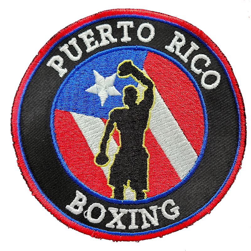 “Puerto Rico Boxing — Victory Sparkle” Embroidered Patch — 4" or 8"